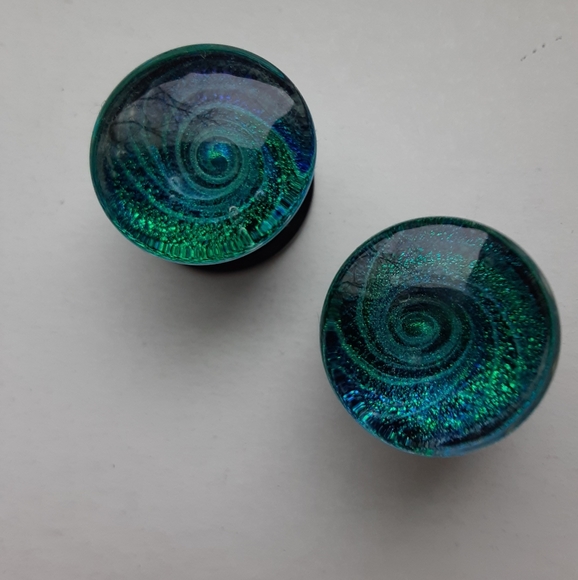 Jewelry - Glass Dichro Galaxy Plugs ⅝
